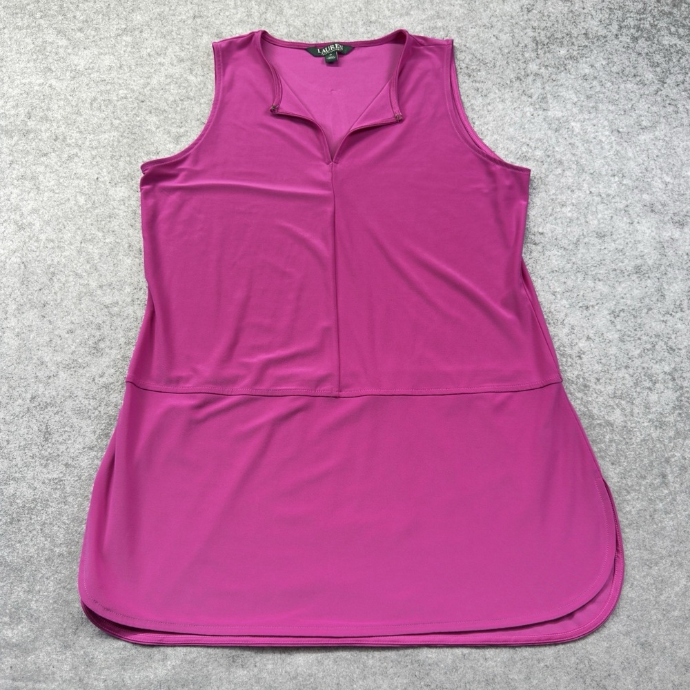 Lauren Ralph Lauren Tunic‎ Top Womens M Pink Excellent Sleeveless Drop Waist